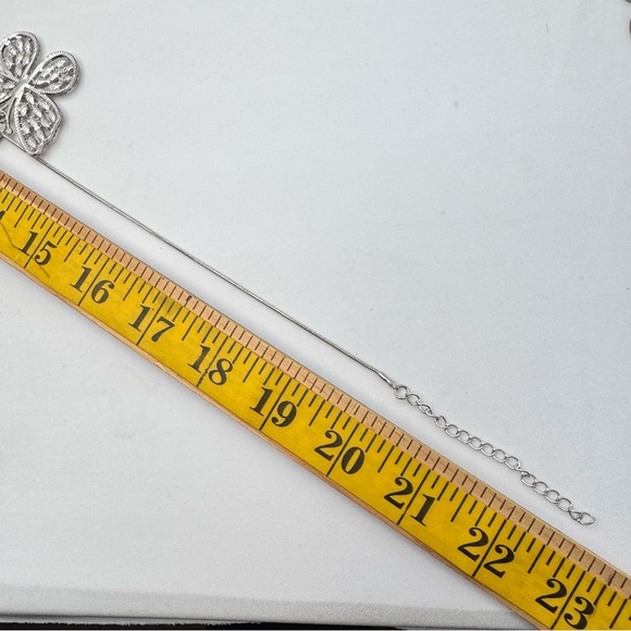 New Pink AB Crystal Butterfly Pendant Necklace Rhinestone Statement Silver - Picture 7 of 8